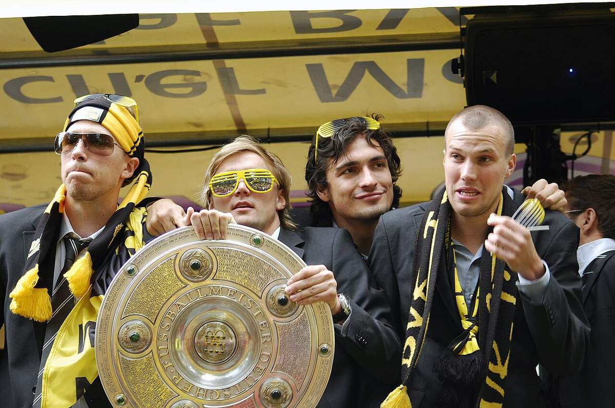 El Borussia Dortmund celebrando el título de la Bundesliga en 2011