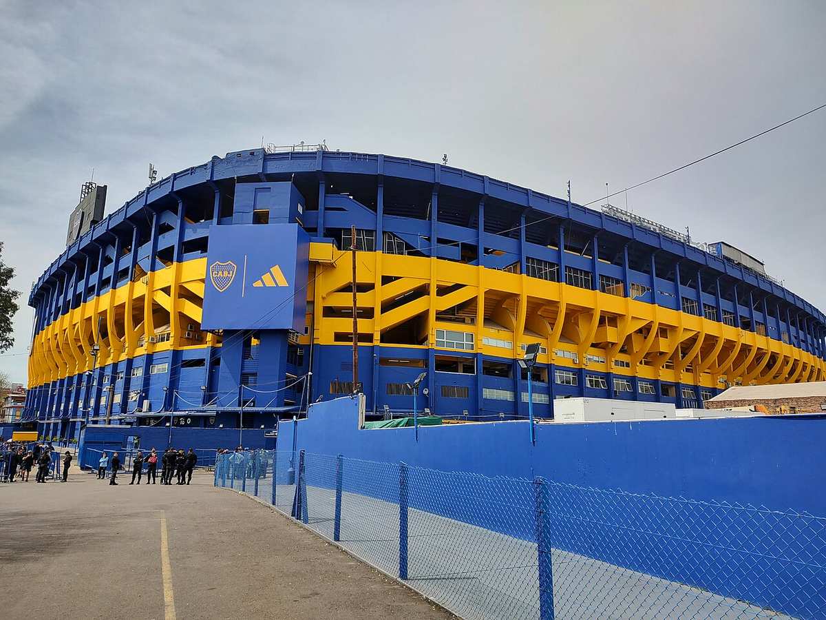 Exterior de La Bombonera, el estadio de Boca Juniors en Buenos Aires