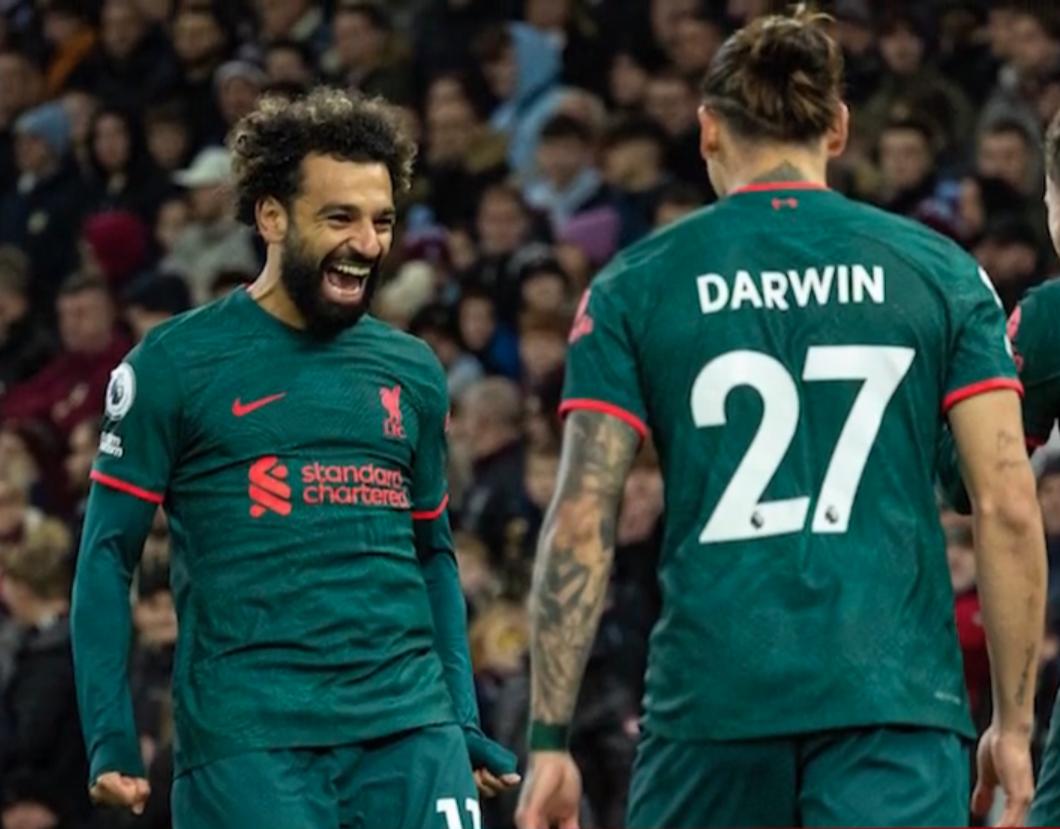 Mohamed Salah celebrando un gol con el Liverpool en la Premier League