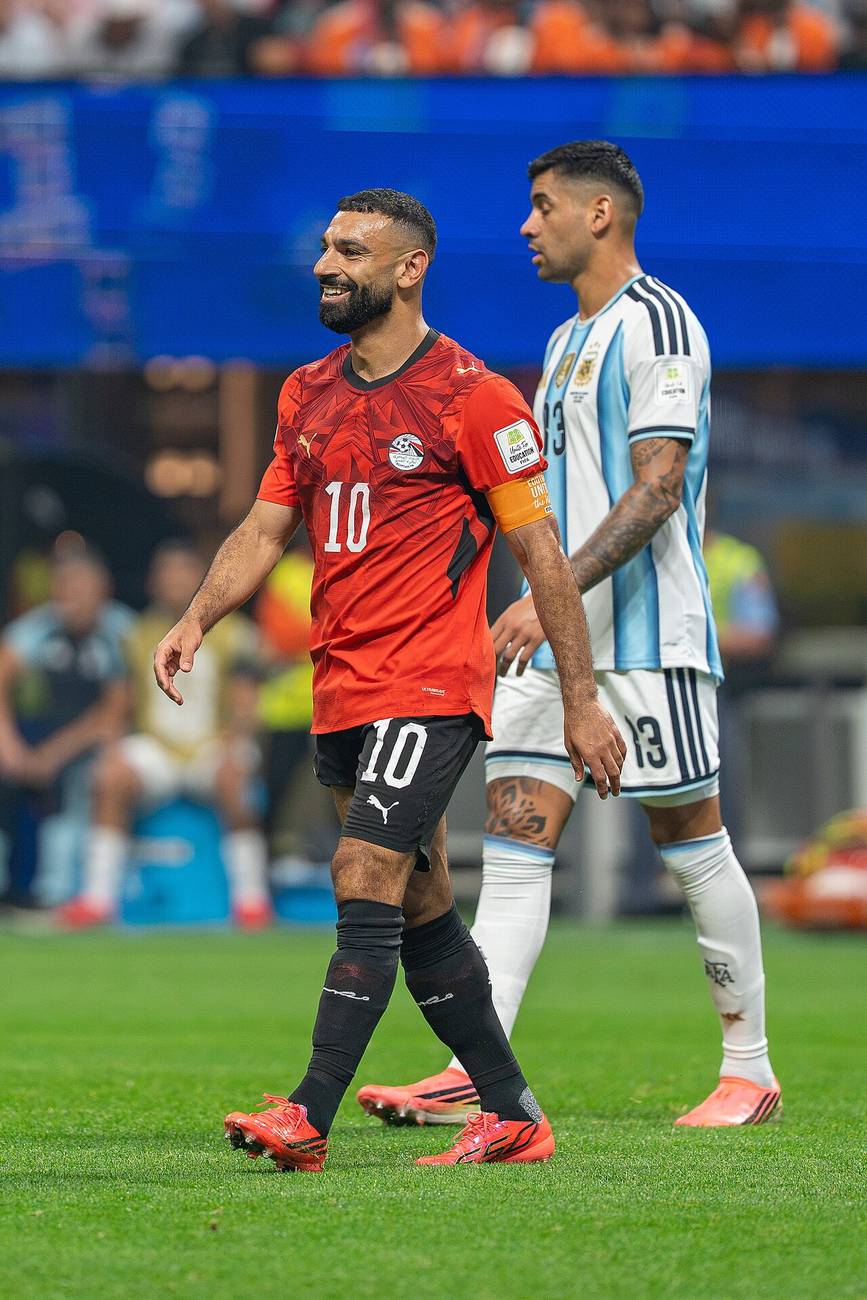 Mohamed Salah con la selección de Egipto durante el partido ante Argentina en el Mundial 2026