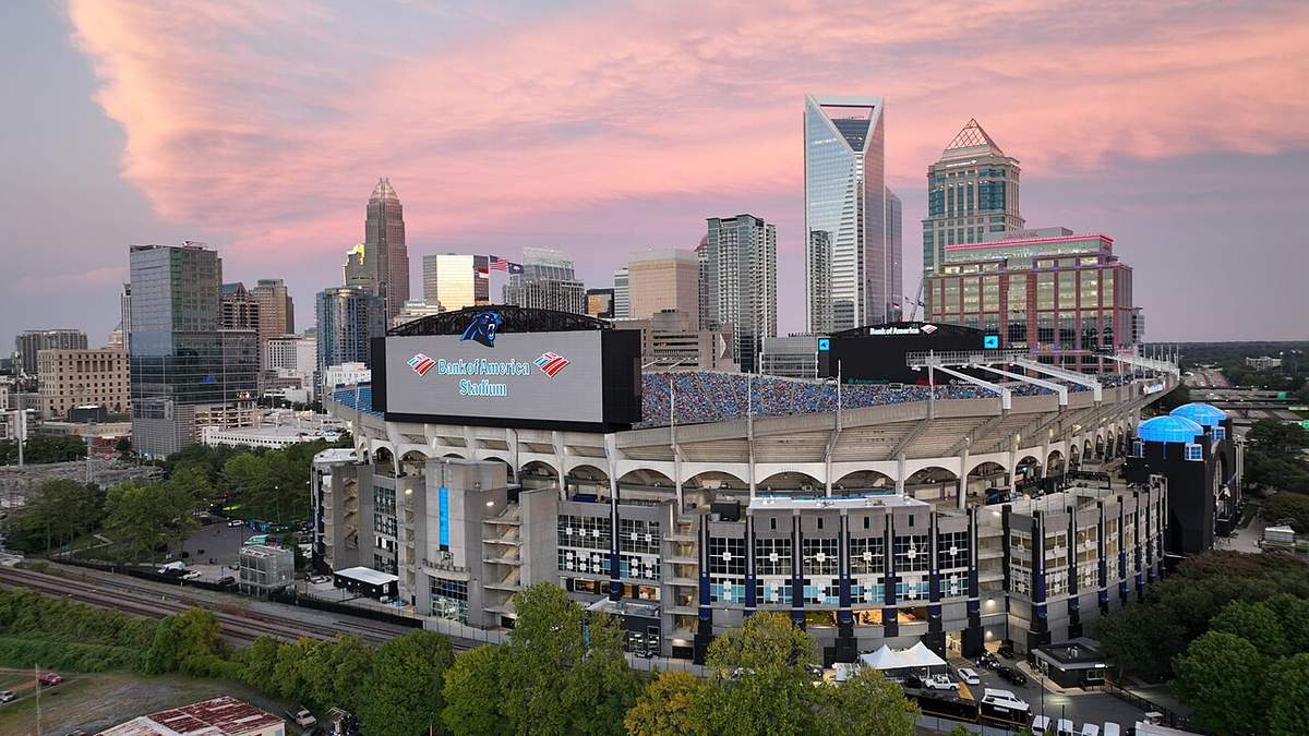 Vista del Bank of America Stadium de Charlotte durante un partido