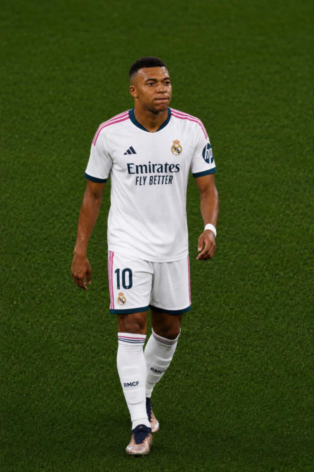 Kylian Mbappé jugando con el Real Madrid ante el Málaga en LaLiga