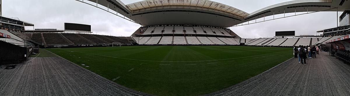 Vista panorámica de la Neo Química Arena, el estadio de Corinthians en São Paulo