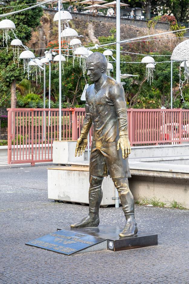 Statue of Cristiano Ronaldo at the CR7 Museum in Funchal, Madeira