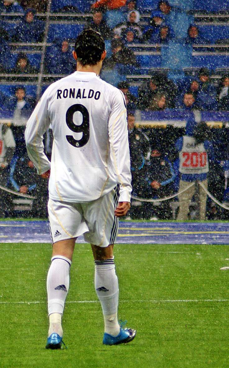 Cristiano Ronaldo in a Real Madrid shirt