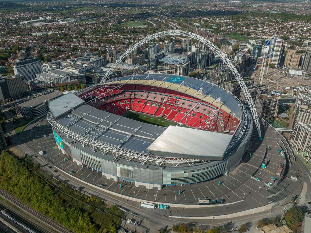 Vista exterior del estadio de Wembley en Londres