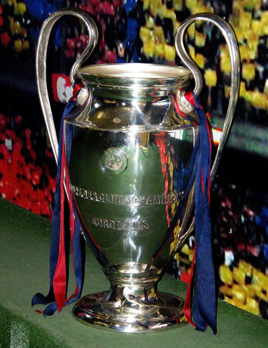 The European Cup, the Champions League trophy, on display