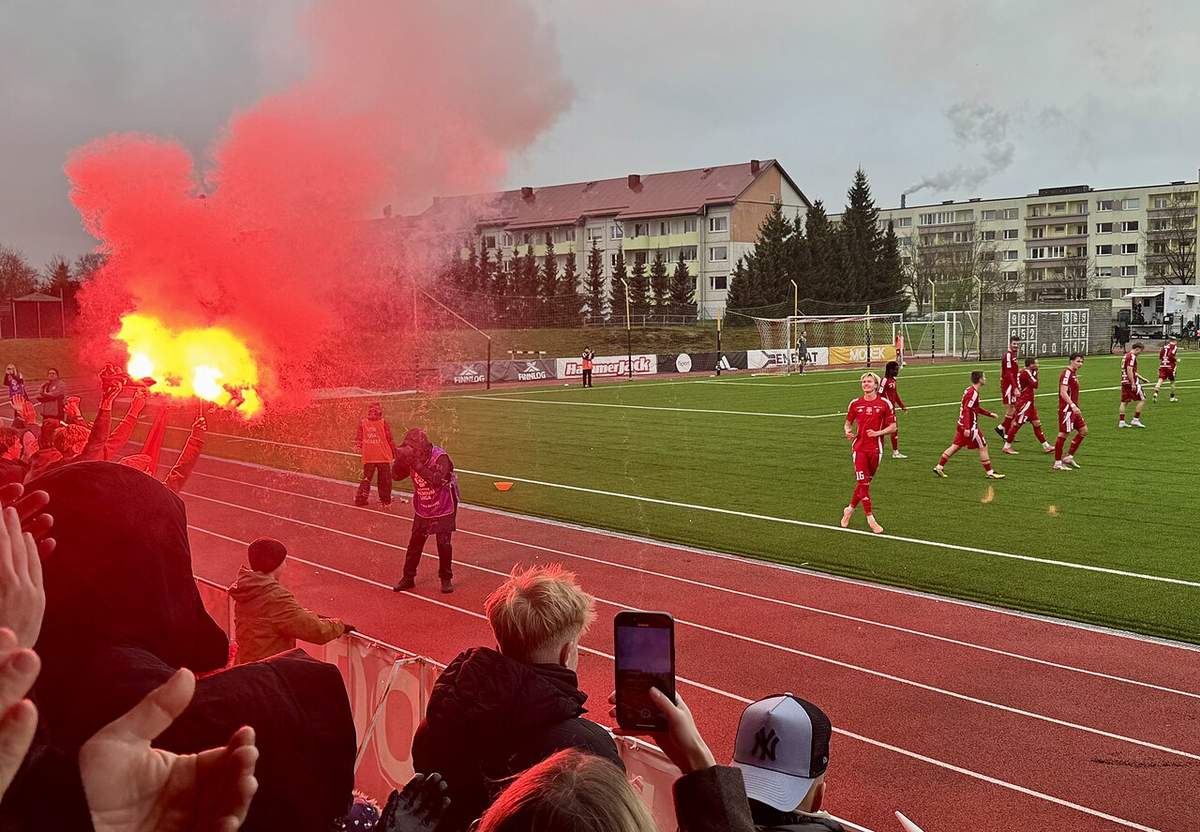 Fans of a football club in the stands