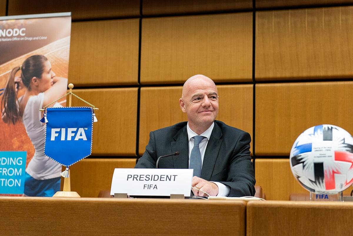 Gianni Infantino, presidente de la FIFA, durante un acto oficial del organismo