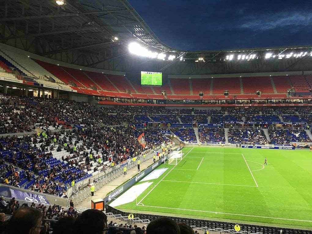 El Groupama Stadium, casa del Olympique Lyon, durante un partido en 2019
