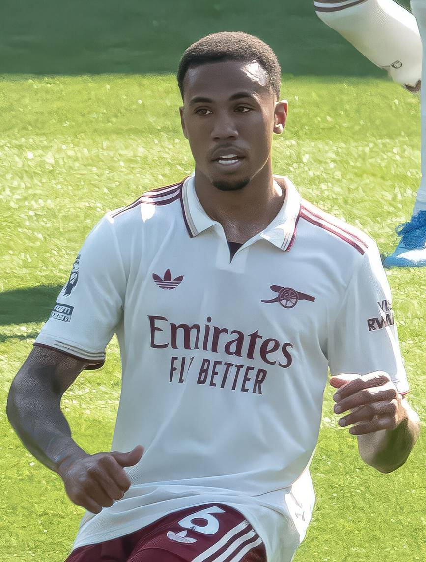 Gabriel Magalhães, autor del segundo gol del Arsenal ante el Everton en el Emirates Stadium