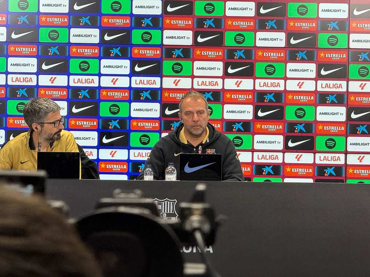 Hansi Flick, entrenador del FC Barcelona, en rueda de prensa previa al Clásico