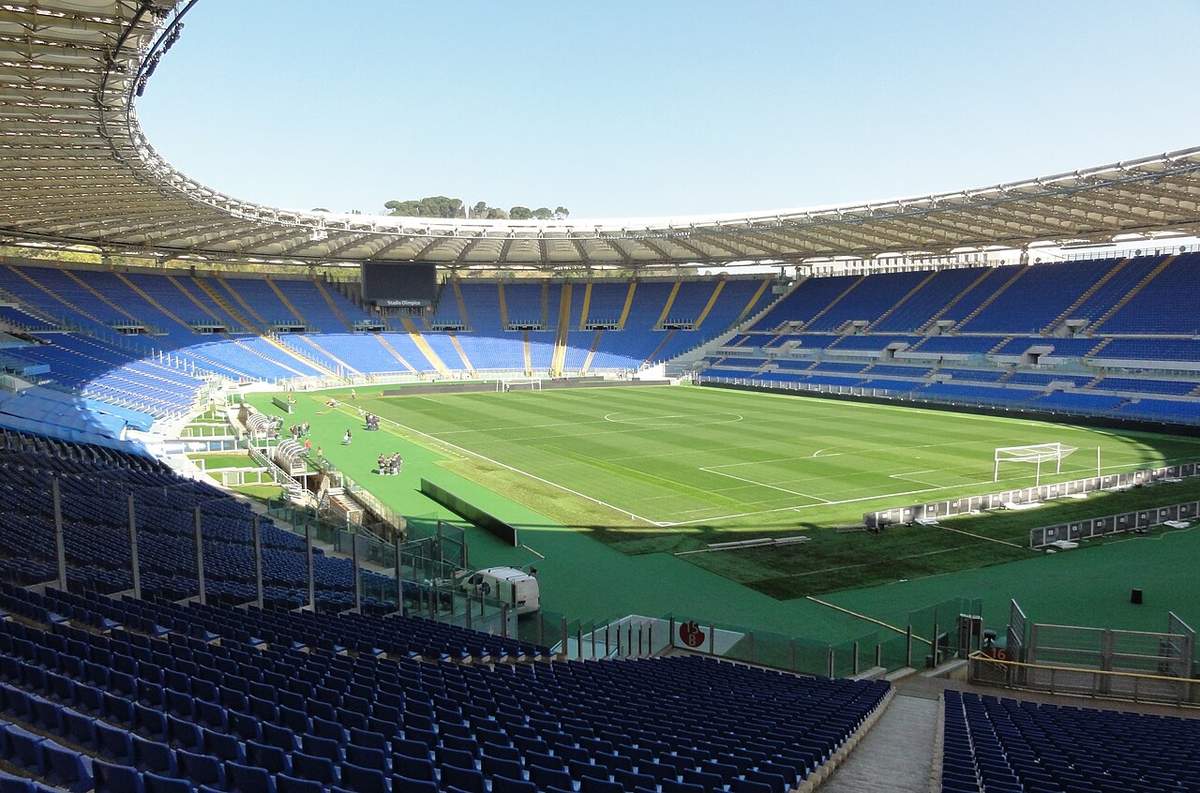 Estadio Olímpico de Roma, donde la Lazio venció 2-1 al Parma y se colocó líder de la Serie A