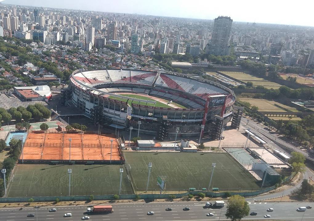 Vista aérea del Estadio Monumental de Buenos Aires
