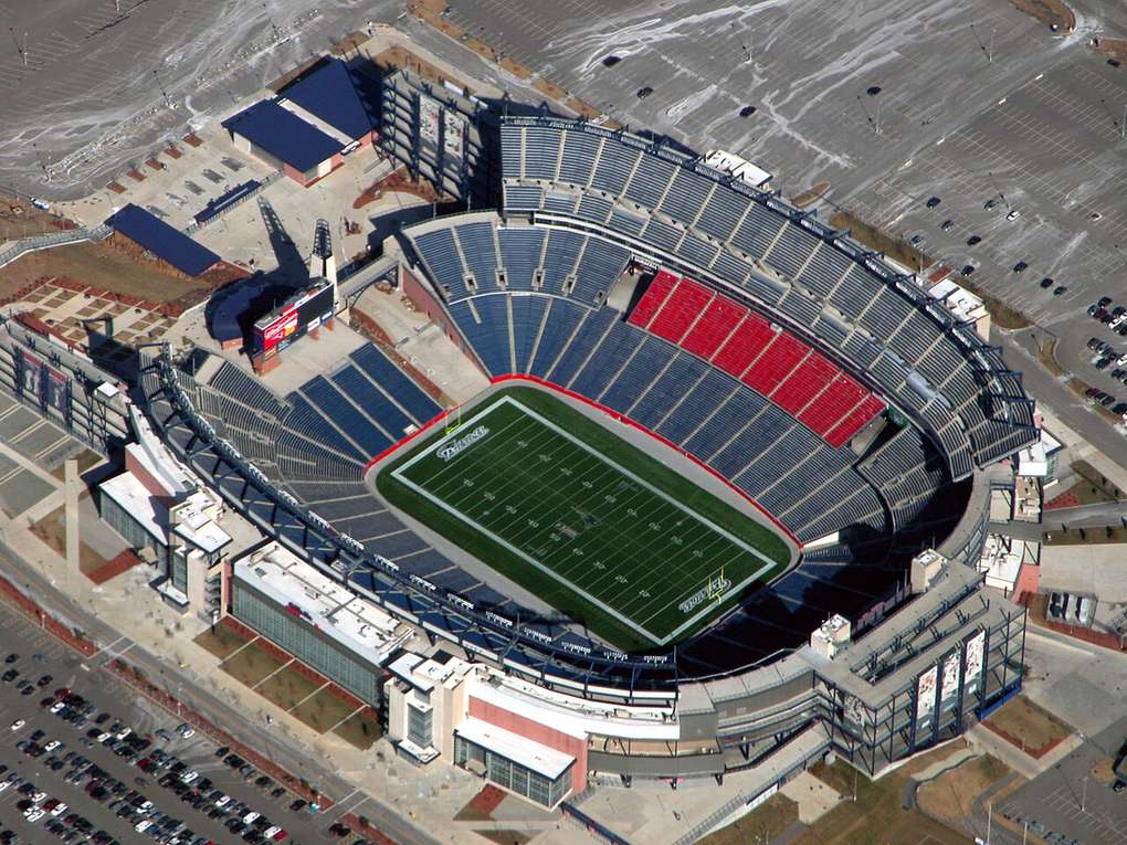 Vista superior del Gillette Stadium en Foxborough