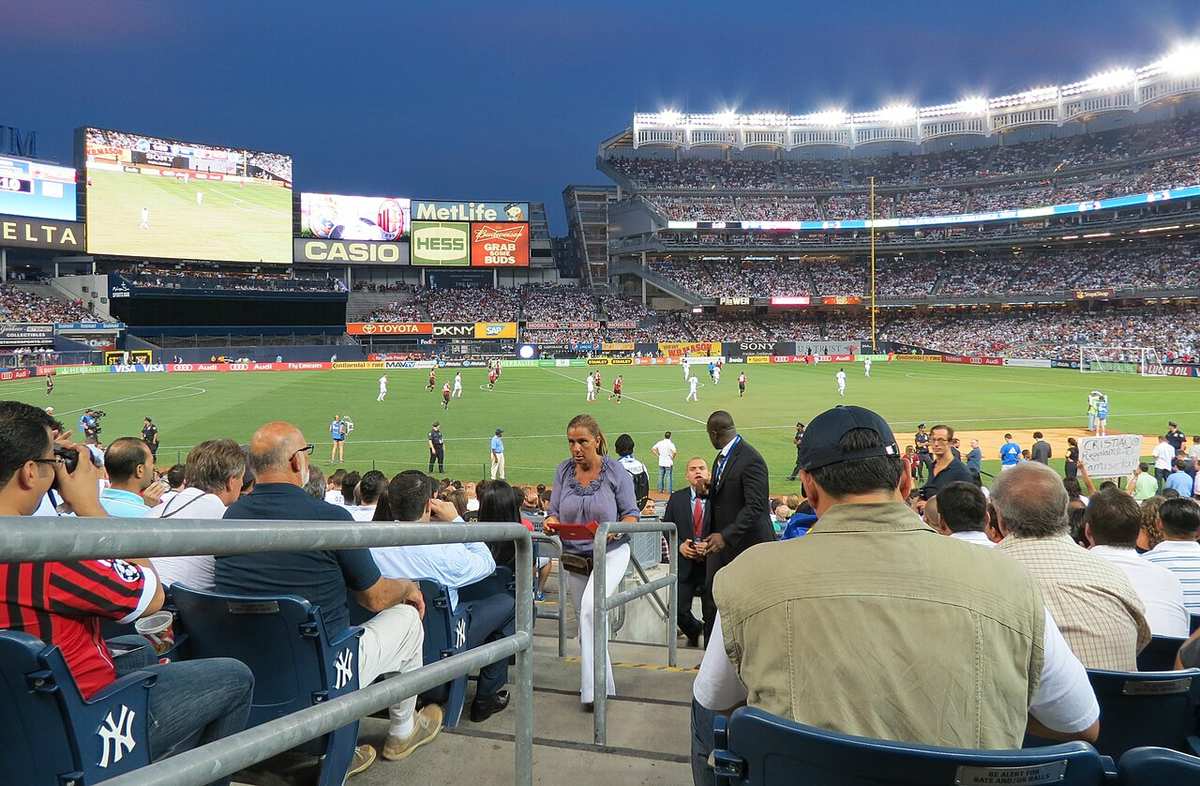 Partido de fútbol en el Yankee Stadium de Nueva York, sede del NYCFC vs Atlanta
