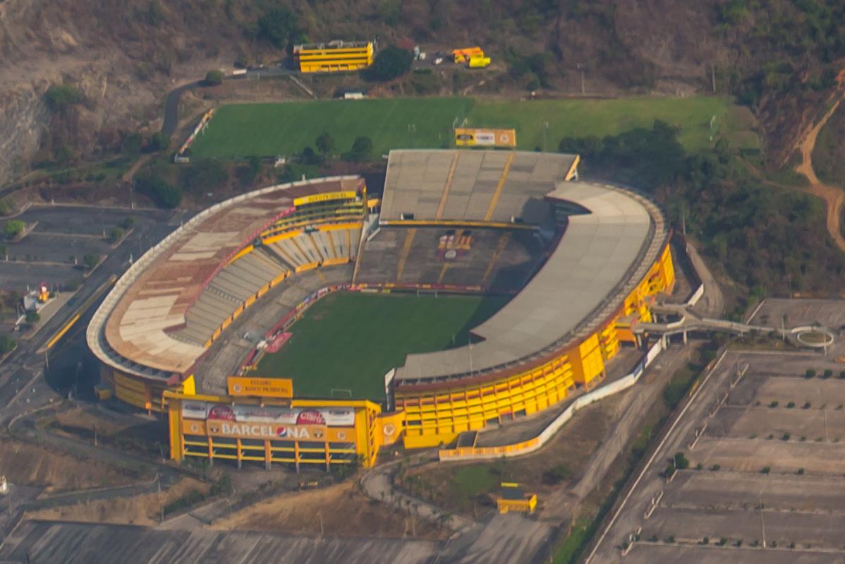 Vista aérea del Estadio Monumental Banco Pichincha de Guayaquil, casa de Barcelona SC