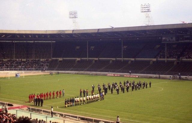 Interior del antiguo estadio de Wembley, el templo histórico del fútbol inglés