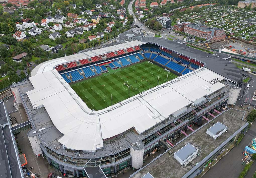 Vista del Ullevaal Stadion de Oslo, la casa de la selección de Noruega