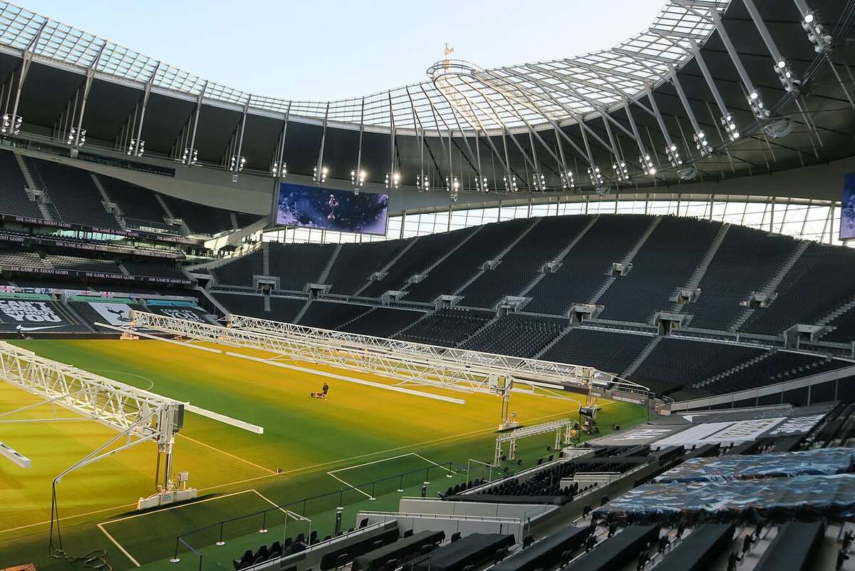Tribuna sur del Tottenham Hotspur Stadium en diciembre de 2020
