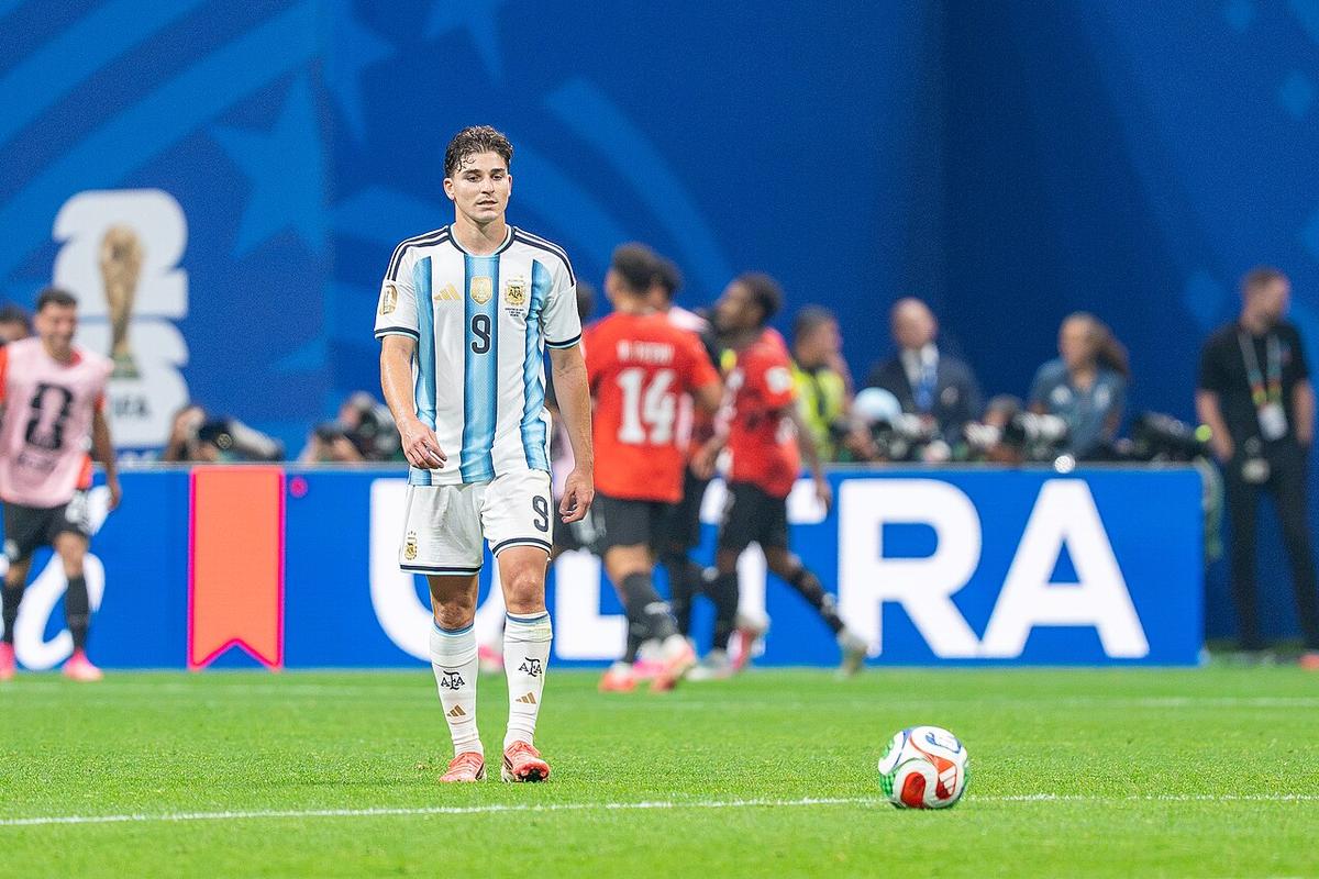 Julián Álvarez con la camiseta de Argentina durante el Mundial 2026
