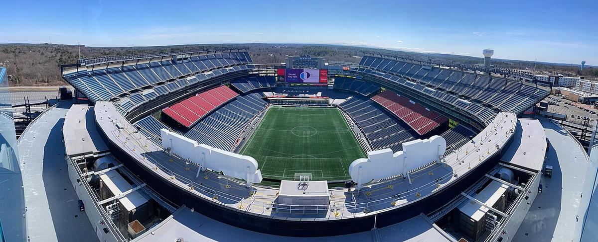 Vista panorámica del Gillette Stadium de Foxborough, sede del Francia 4-1 Noruega